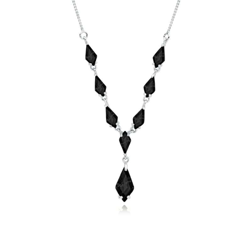 Midnight Elegance: Minimal Κολιέ από Ασήμι 925 με Μαύρα Ζιργκόν & Επιροδίωση