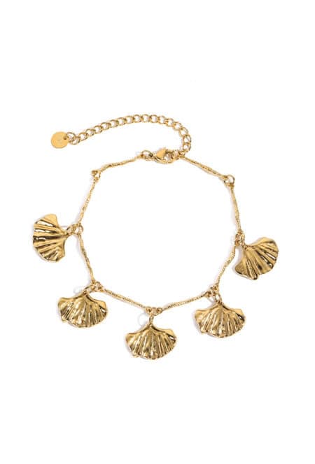 Ατσάλινο Βραχιόλι Golden Leaf