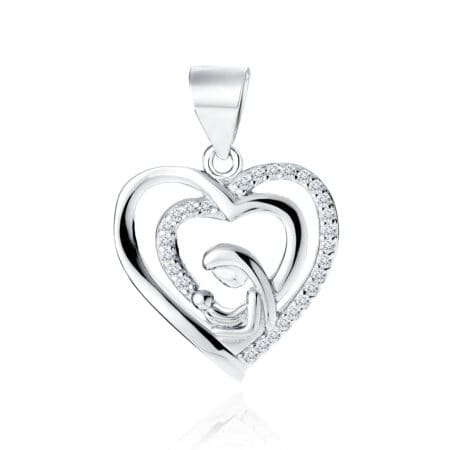 ασημένιο κολιέ μητέρα παιδί