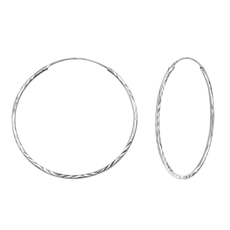 Ασήμι 925 κρίκοι twisted 40mm σκουλαρίκια