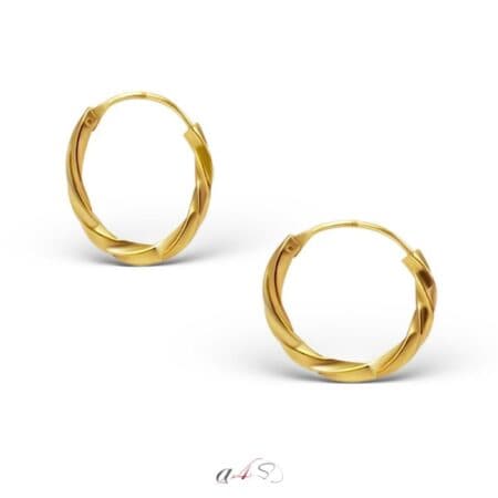 Ασήμι 925 κρίκοι σκουλαρίκια twisted 14mm