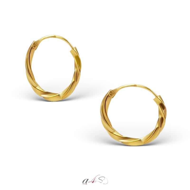 Ασήμι 925 κρίκοι σκουλαρίκια twisted 14mm