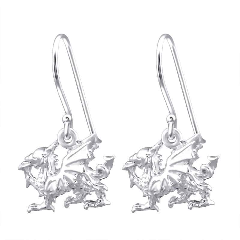 Ασήμι 925 σκουλαρίκια απλά Chinese Dragon 13x10mm