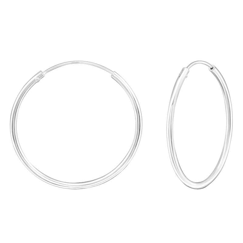 Ασήμι 925 κρίκοι endless 30mm σκουλαρίκια