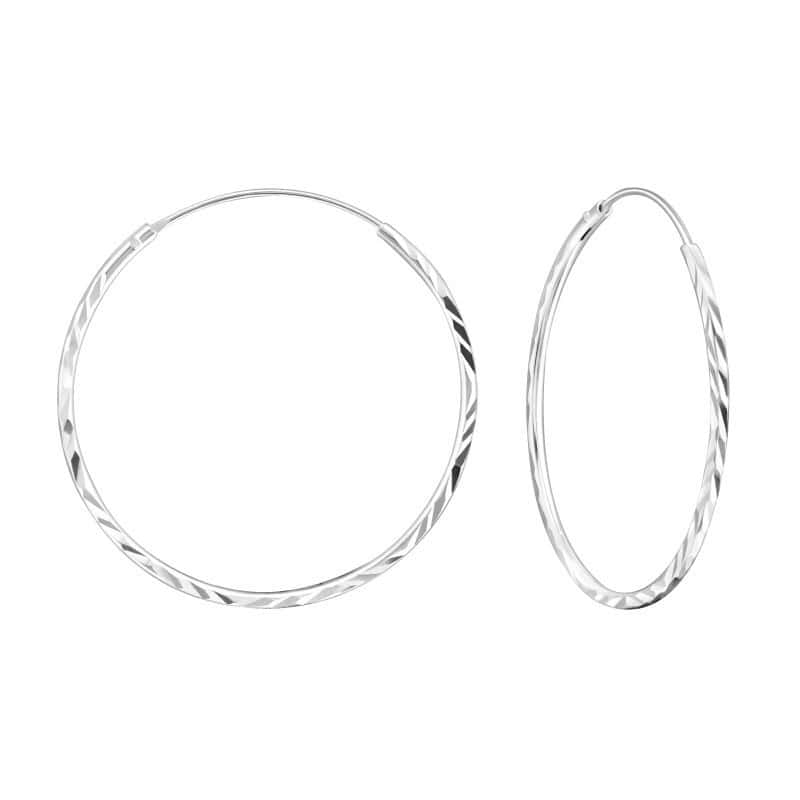 Ασήμι 925 κρίκοι σκουλαρίκια twisted A4S18226