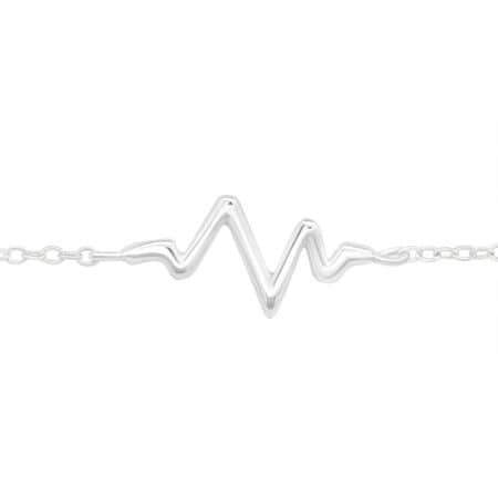 Ασήμι 925 βραχιόλι με ασημένια αλυσίδα Heartbeat