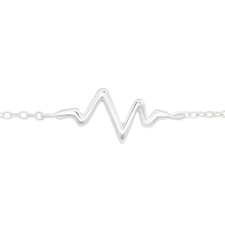 Ασήμι 925 βραχιόλι με ασημένια αλυσίδα Heartbeat