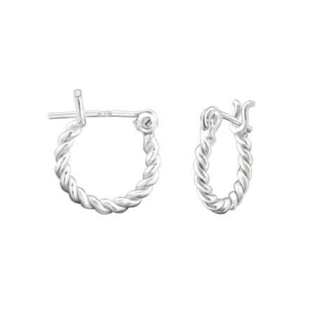 Ασήμι 925 κρίκοι Bali στριφτοί 12mm