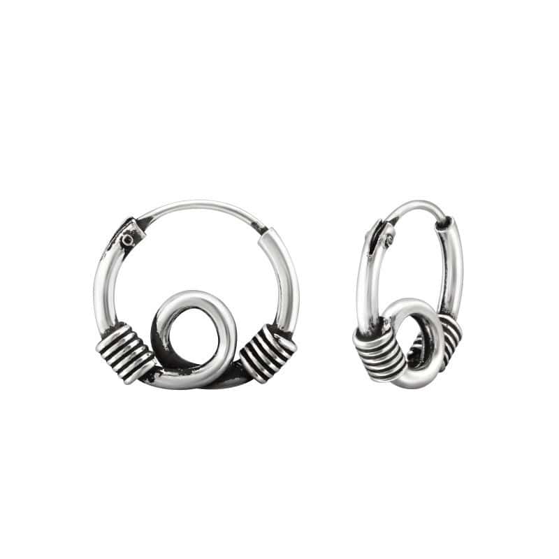 ασήμι 925 κρίκοι bali 12mm σκουλαρίκια