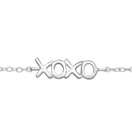 Ασήμι 925 βραχιόλι με ασημένια αλυσίδα xoxo