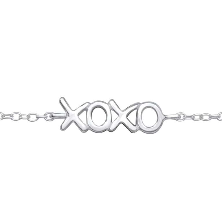 Ασήμι 925 βραχιόλι με ασημένια αλυσίδα xoxo