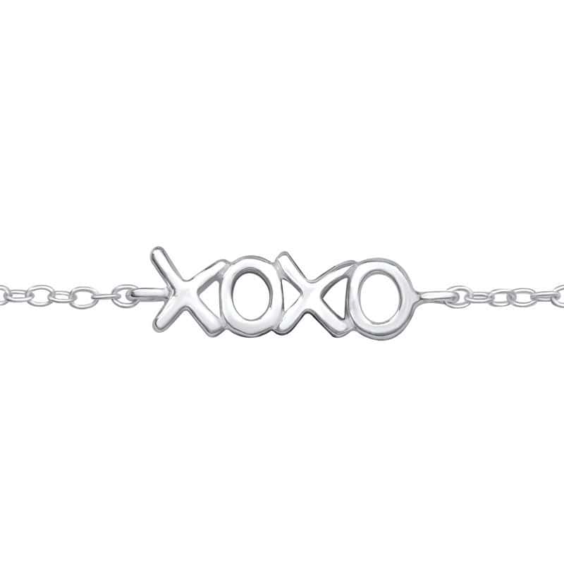 Ασήμι 925 βραχιόλι με ασημένια αλυσίδα xoxo