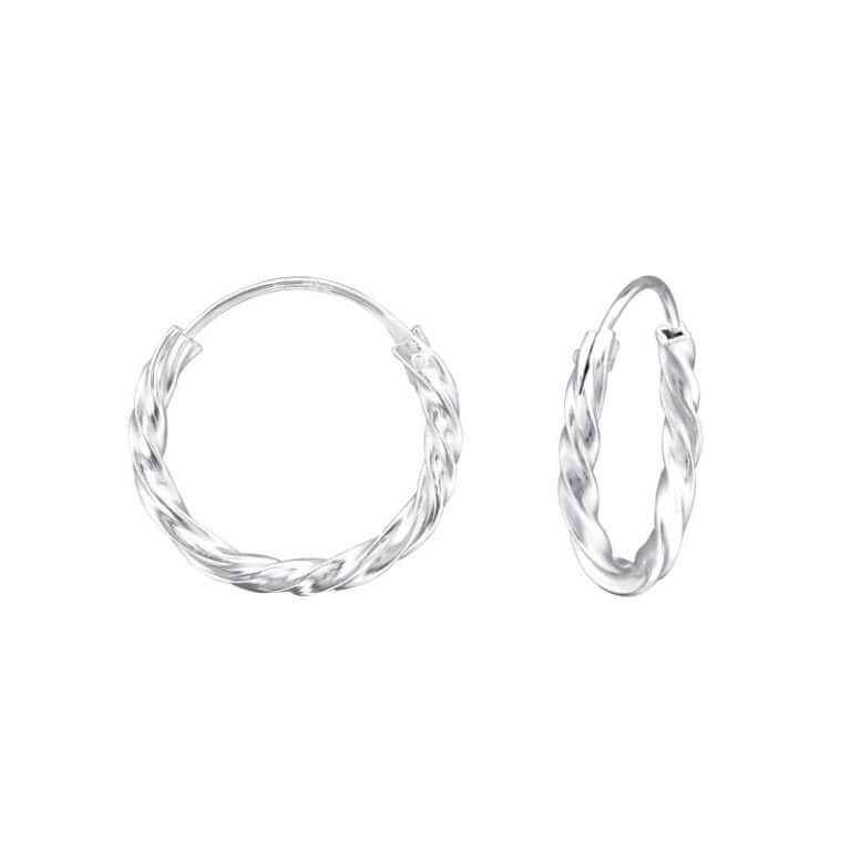 Ασήμι 925 κρίκοι σκουλαρίκια twisted 16mm