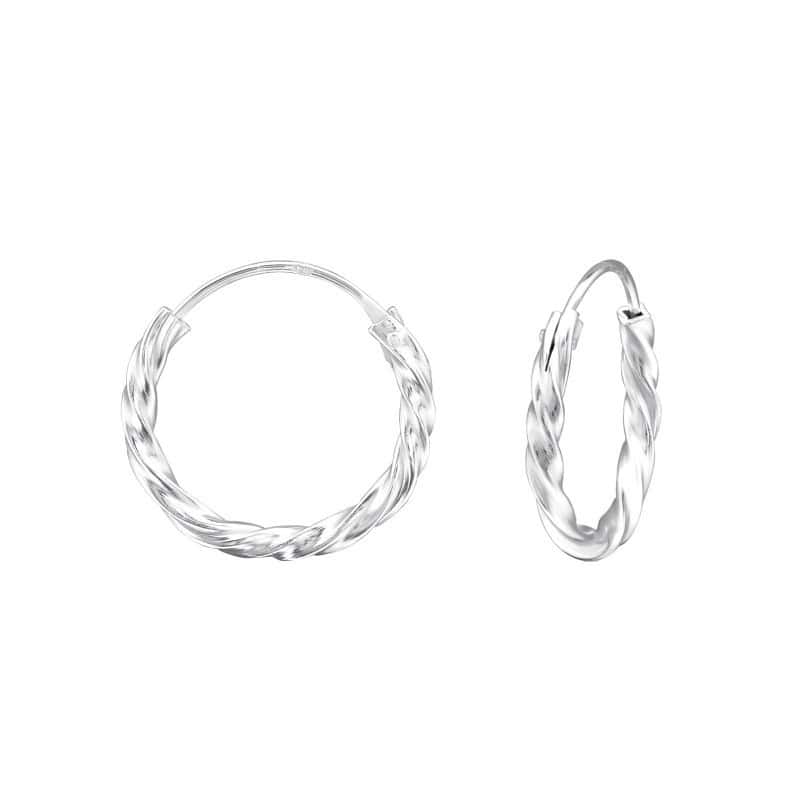 Ασήμι 925 κρίκοι σκουλαρίκια twisted 16mm