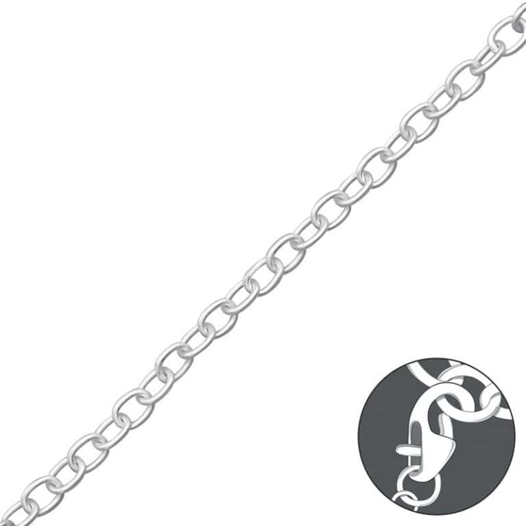 Ασήμι 925 βραχιόλι με ασημένια αλυσίδα 19 cm