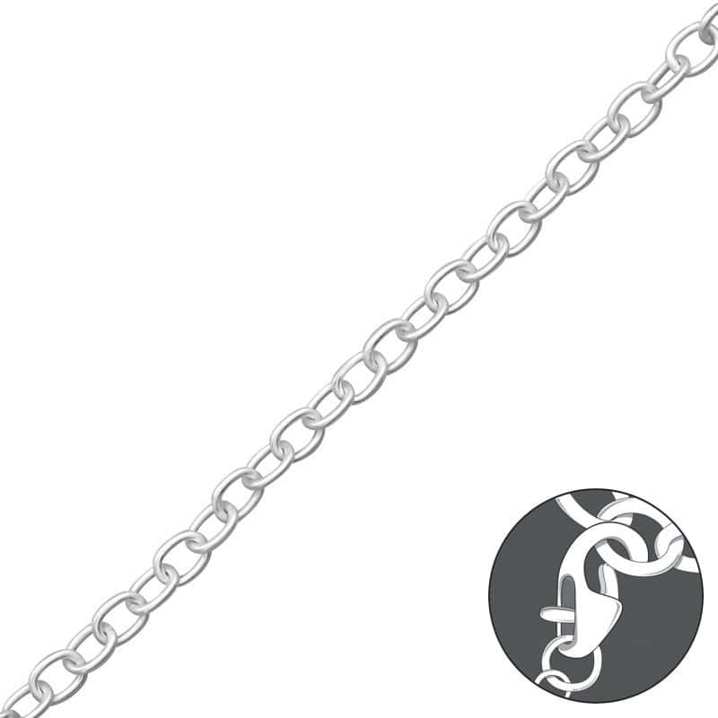 Ασήμι 925 βραχιόλι με ασημένια αλυσίδα 19 cm