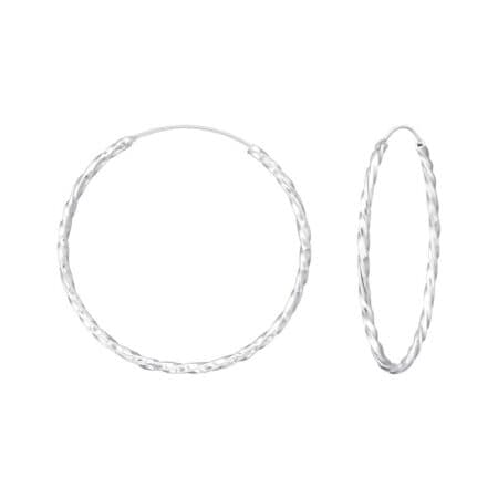 Ασήμι 925 κρίκοι twisted 30mm σκουλαρίκια
