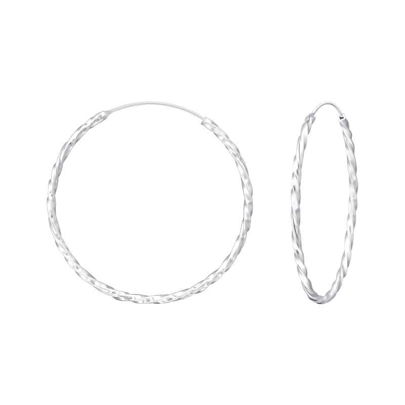Ασήμι 925 κρίκοι twisted 30mm σκουλαρίκια