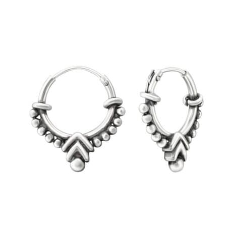 Ασήμι 925 κρίκοι Bali 12mm σκουλαρίκια