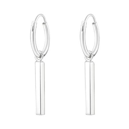 Ασήμι 925 κρίκοι σκουλαρίκια hanging bar 18mm