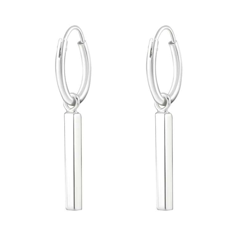 Ασήμι 925 κρίκοι σκουλαρίκια hanging bar 18mm