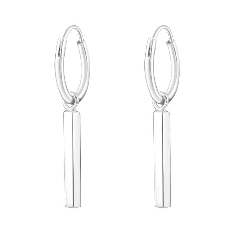 Ασήμι 925 κρίκοι σκουλαρίκια hanging bar 18mm