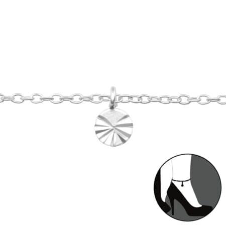 Ασήμι 925 βραχιόλι ποδιού κρίκος 25 cm Circle