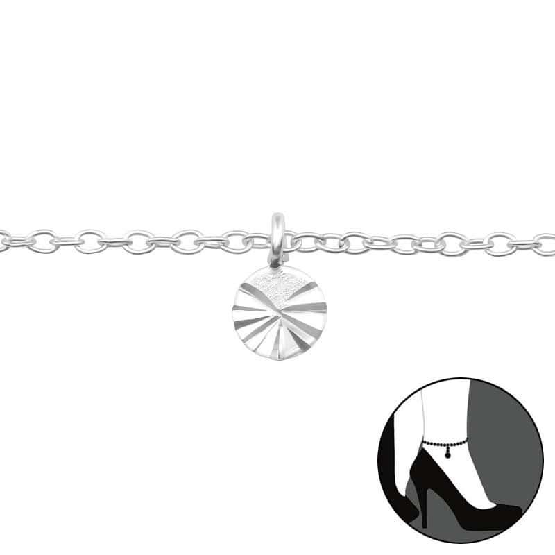Ασήμι 925 βραχιόλι ποδιού κρίκος 25 cm Circle