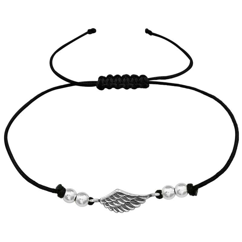Ασήμι 925 βραχιόλι με νάιλον κορδόνι Wing