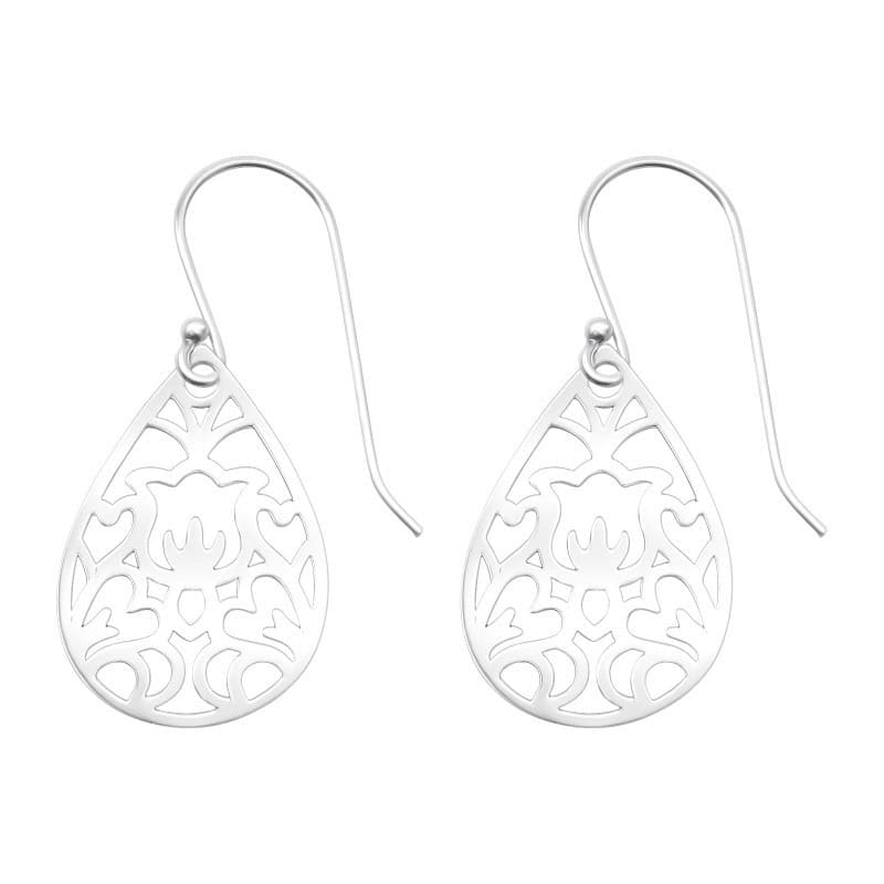 Ασήμι 925 σκουλαρίκια απλά flower 14x20mm