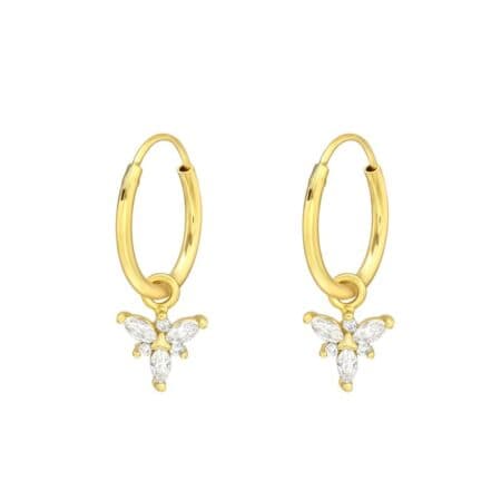 Ασήμι 925 κρίκοι σκουλαρίκια 6.5mm Golden fairy