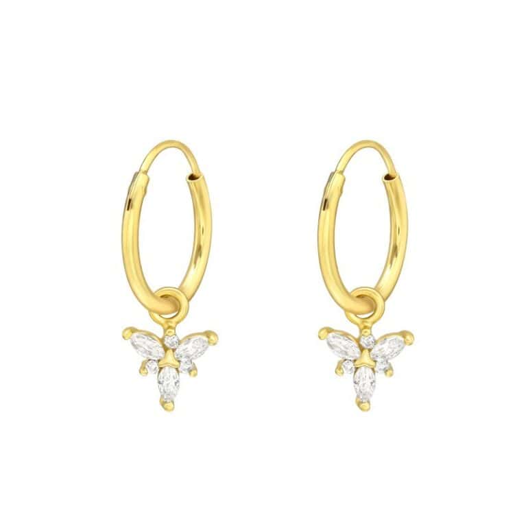 Ασήμι 925 κρίκοι σκουλαρίκια 6.5mm Golden fairy