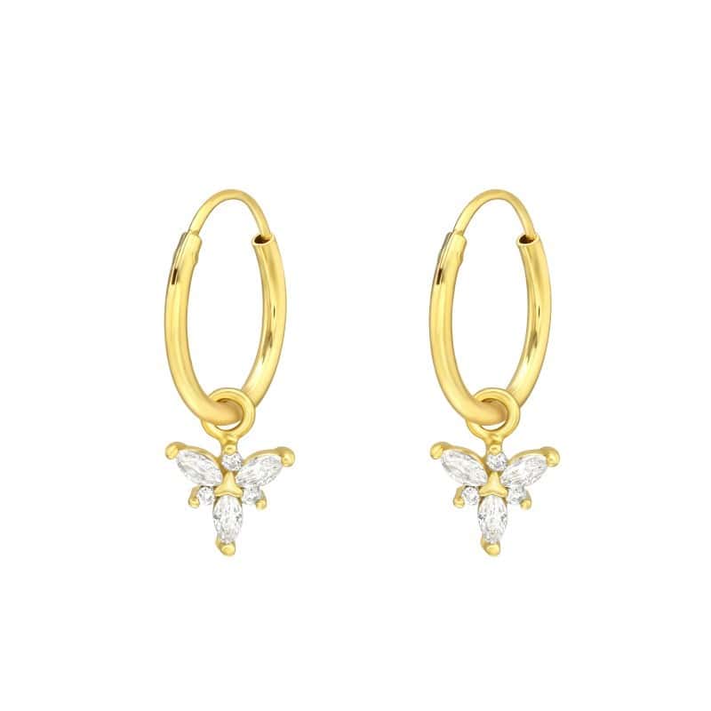 Ασήμι 925 κρίκοι σκουλαρίκια 6.5mm Golden fairy
