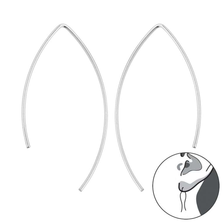 Ασήμι 925 σκουλαρίκια απλά wire 19x39mm