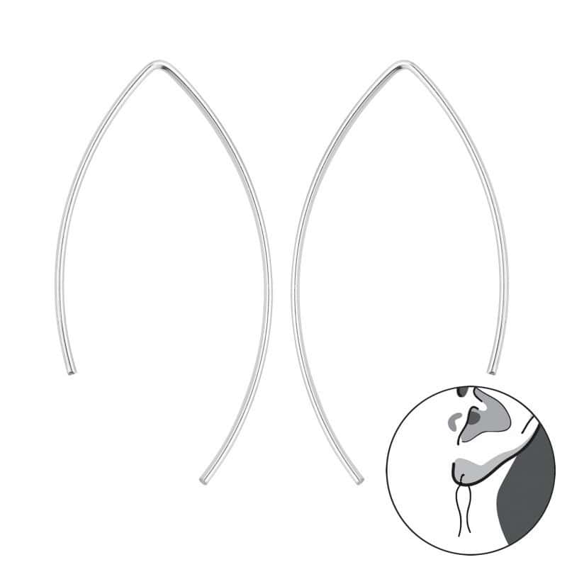 Ασήμι 925 σκουλαρίκια απλά wire 19x39mm