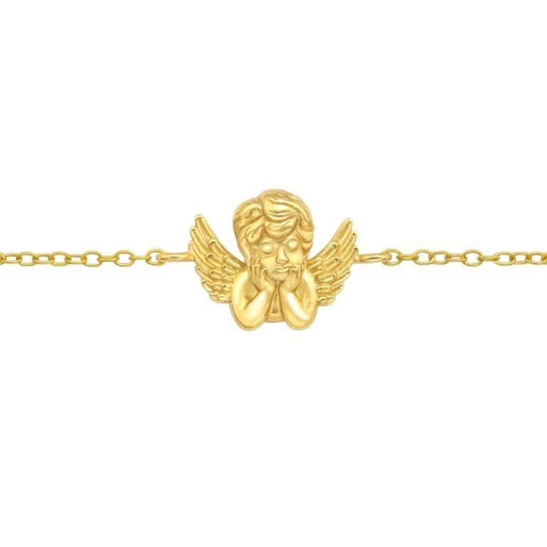 Ασήμι 925 βραχιόλι με ασημένια αλυσίδα Golden Cupid