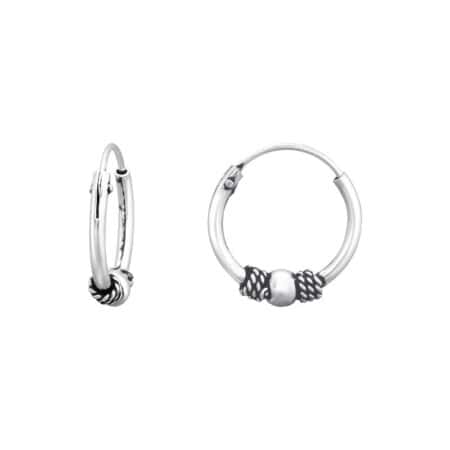 Ασήμι 925 κρίκοι Bali 12mm σκουλαρίκια