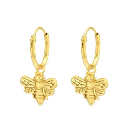 ασήμι 925 κρίκοι σκουλαρίκια 11mm Golden Bee