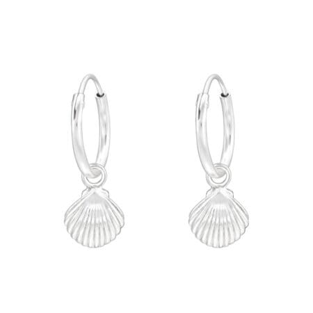 Ασήμι 925 κρίκοι σκουλαρίκια shell 7mm