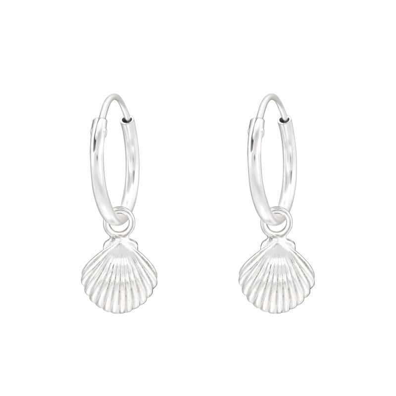 Ασήμι 925 κρίκοι σκουλαρίκια shell 7mm