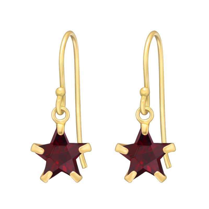 Ασήμι 925 σκουλαρίκια με ζιργκόν αστέρι Golden Star