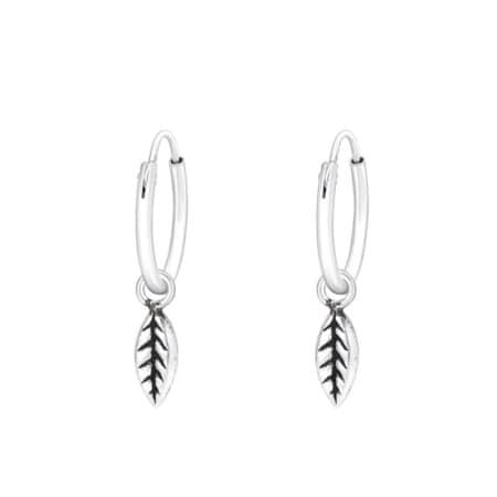 ασήμι 925 κρίκοι με κρεμαστό φύλλο oxidized