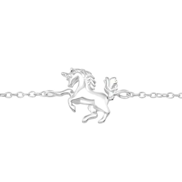 Ασήμι 925 βραχιόλι με ασημένια αλυσίδα Standing Unicorn