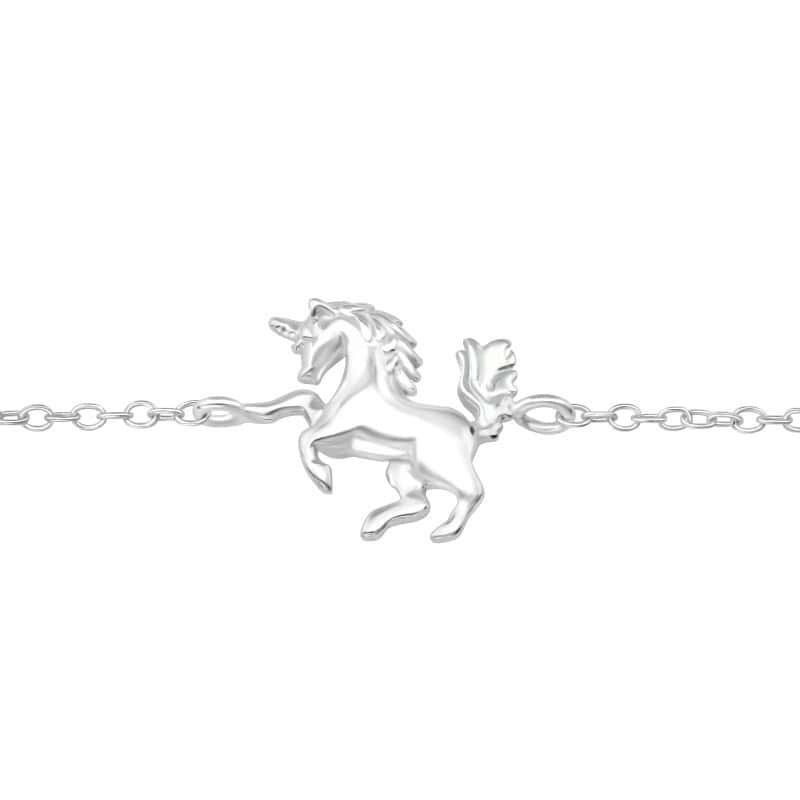 Ασήμι 925 βραχιόλι με ασημένια αλυσίδα Standing Unicorn