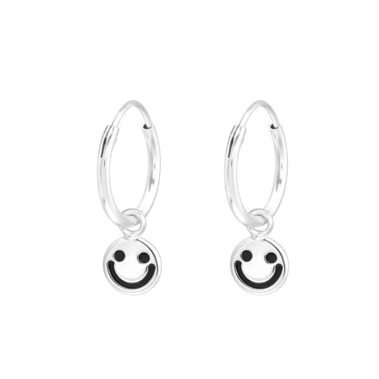 Ασήμι 925 κρίκοι παιδικοί σμάιλι emoji 6mm