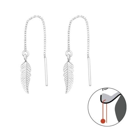 Ασήμι 925 σκουλαρίκια feather απλά 13