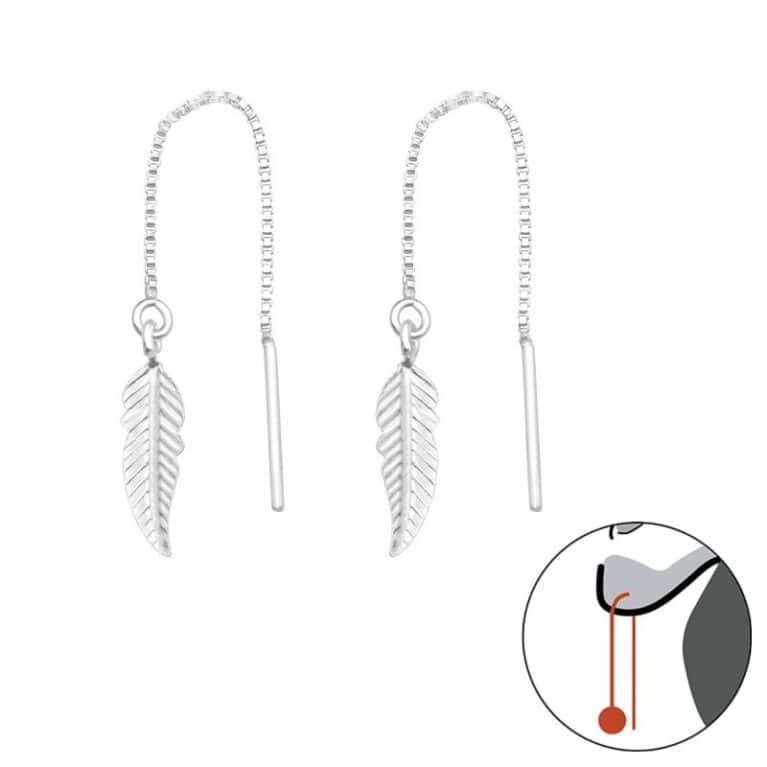 Ασήμι 925 σκουλαρίκια feather απλά 13