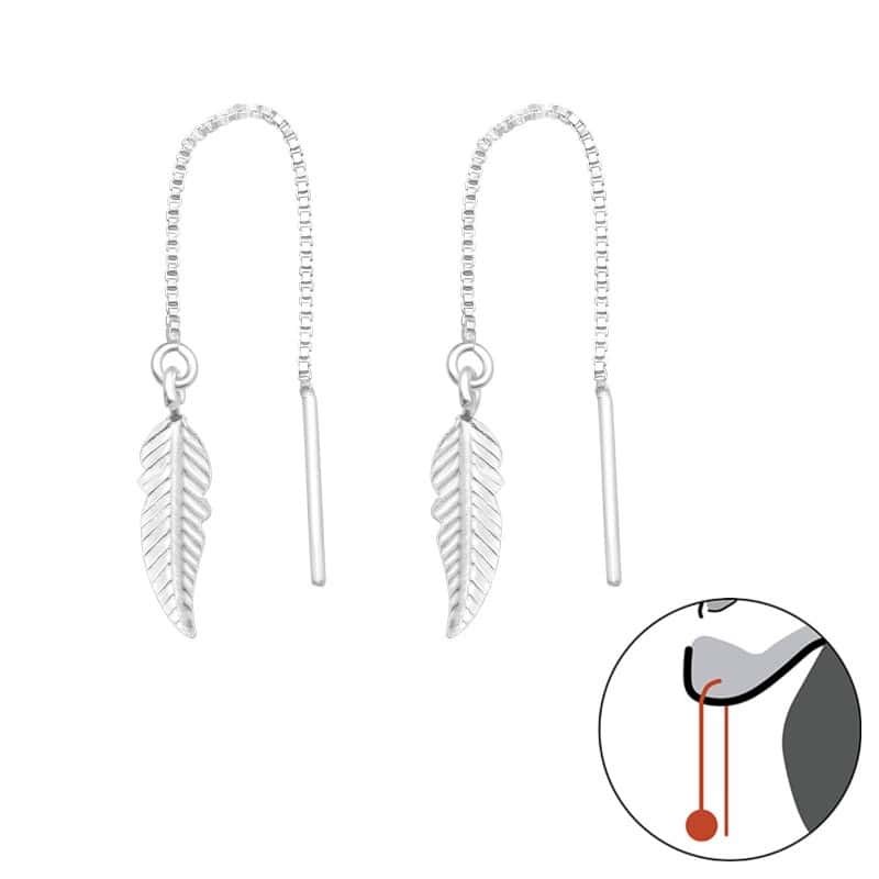 Ασήμι 925 σκουλαρίκια feather απλά 13
