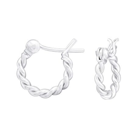 Ασήμι 925 κρίκοι Bali twisted 12mm