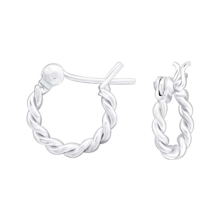 Ασήμι 925 κρίκοι Bali twisted 12mm